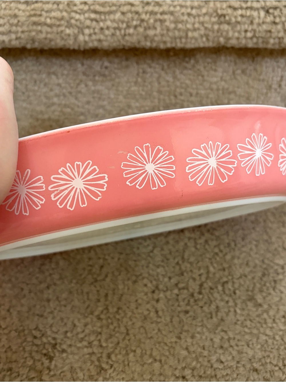 Pyrex Pink Daisy Divided Serving Dish Excellent vintage condition - Picture 2 of 5